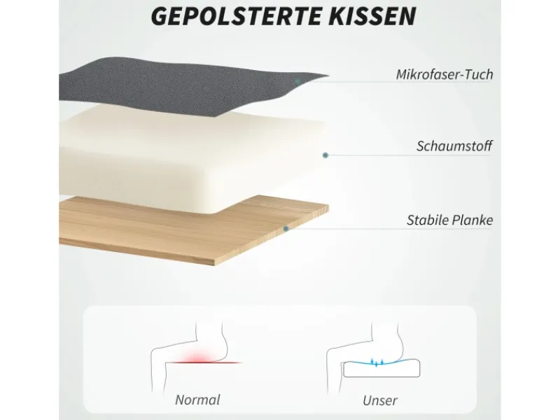 HOMCOM Bürostuhl mit Massagefunktion Mikrofaser-Stoff Schaumstoff 69L x 64B x 112-120H cm Grau