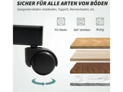 HOMCOM Bürostuhl mit Massagefunktion Mikrofaser-Stoff Schaumstoff 69L x 64B x 112-120H cm Grau