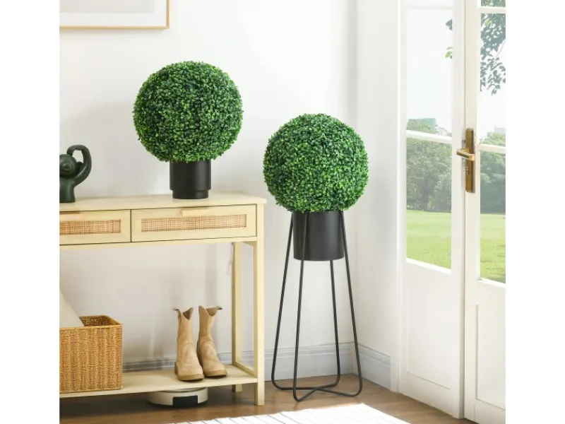 HOMCOM Buchsbaumkugel 2er Set für Indoor/Outdoor