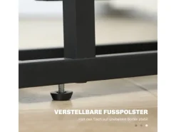 HOMCOM Couchtisch Metall Hartglas Schwarz 40L x 18B x 55,5H cm