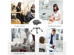 Outlet HOMCOM Drehstuhl Kosmetikhocker Gepolstert