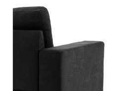HOMCOM Ecksofa Leinen Gummiholz Schwarz 193L x 136B x 85H cm