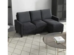New HOMCOM Ecksofa Stoffsofa L-Form Leinen