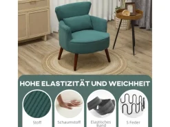 HOMCOM Einzelsessel Polyester Schaumstoff 69L x 69,5B x 78H cm