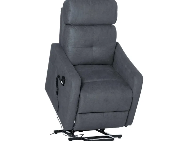 HOMCOM Elektrischer Liftstuhl Polyesterstoff Stahl Grau 71L x 94B x 104H cm