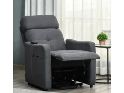 HOMCOM Elektrischer Liftstuhl Polyesterstoff Stahl Grau 71L x 94B x 104H cm