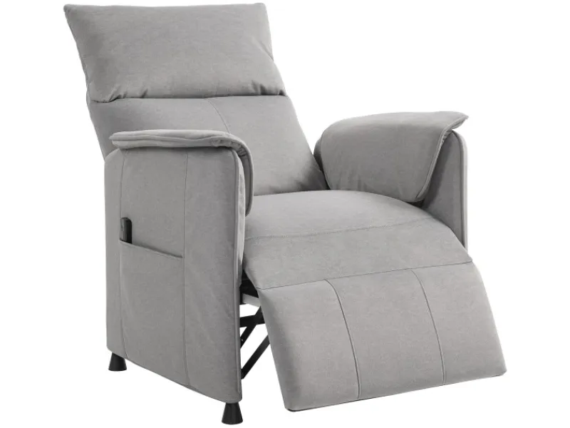 HOMCOM Elektrischer Relaxsessel Polyester Schaumstoff 83L x 80B x 104H cm Grau