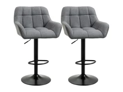 Best HOMCOM 2er-Set Barhocker Barstuhl Grau