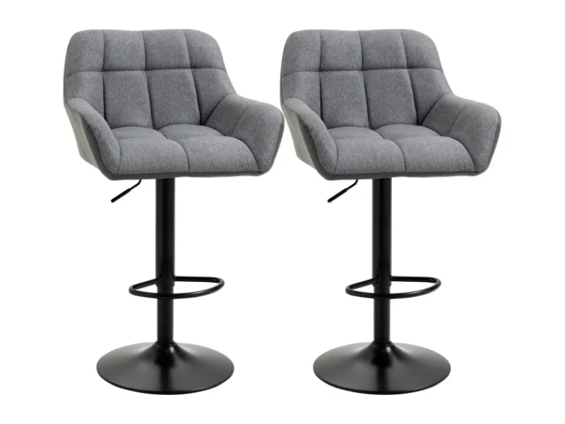 Best HOMCOM 2er-Set Barhocker Barstuhl Grau