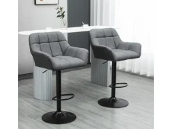 Best HOMCOM 2er-Set Barhocker Barstuhl Grau