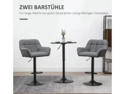Best HOMCOM 2er-Set Barhocker Barstuhl Grau