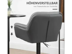 Best HOMCOM 2er-Set Barhocker Barstuhl Grau