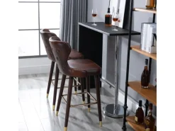 HOMCOM 2er-Set Barhocker mit Rückenlehne