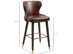 HOMCOM 2er-Set Barhocker mit Rückenlehne