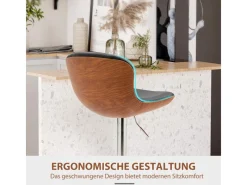 HOMCOM 2er-Set Barhocker mit Rückenlehne Drehbar