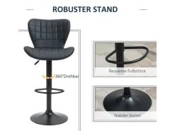 Outlet HOMCOM 2er-Set Barstuhl Barhocker Bistrohocker