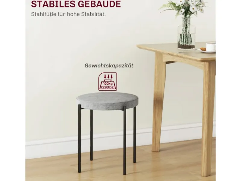 HOMCOM 4er-Set Hocker Metall