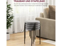 HOMCOM 4er-Set Hocker Metall
