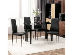 HOMCOM 4er-Set Küchenstuhl mit Stahlbeine