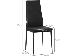 HOMCOM 4er-Set Küchenstuhl mit Stahlbeine