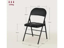 Hot HOMCOM 4er-Set Klappstühle Tragbar mit Kissen Stahlbeine Kunstleder