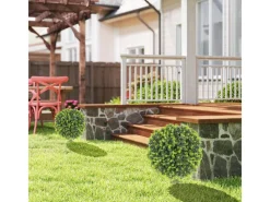 HOMCOM 2er-Set Künstlicher Buchsbaumkugeln 56 cm Kunstpflanze