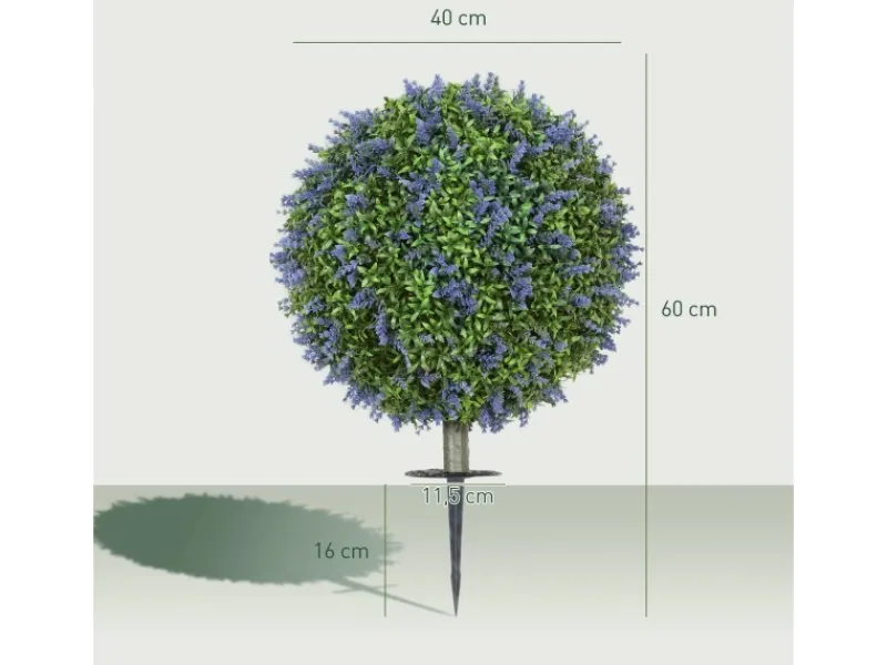 Online HOMCOM 2er-Set Lavendel Künstliche Pflanzen mit UV Schutz