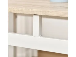 HOMCOM Essgruppe mit 4 Stühlen MDF Metall Hellgrau L100 x B63 x H76,5 cm