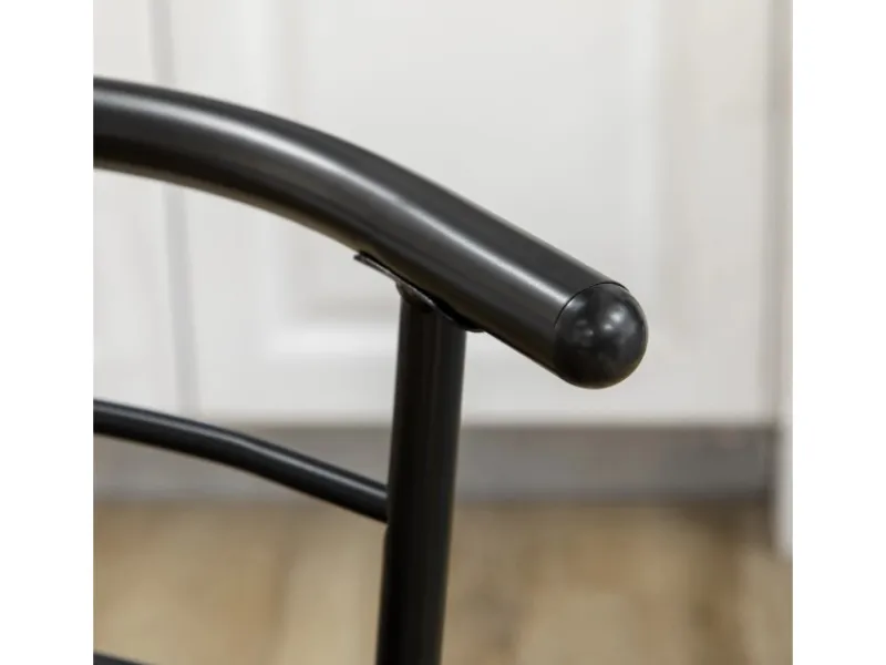 HOMCOM Essgruppe mit 2 Stühlen MDF Metall Schwarz 80L x 53B x 74,5H cm