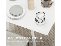 HOMCOM Esstisch für 2-4 Personen Kiefernholz Weiß 110L x 86B x 75H cm