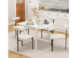 HOMCOM Esstisch für 2-4 Personen Kiefernholz Weiß 110L x 86B x 75H cm