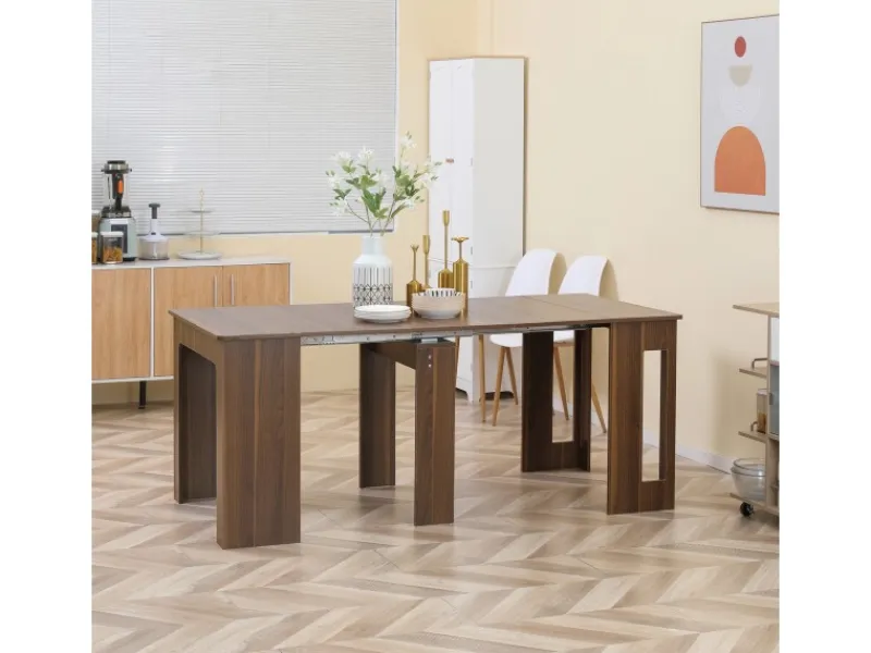 HOMCOM Esstisch Klapptisch Ausziehbar Modernes Design Braun 180 x 85 x 75cm