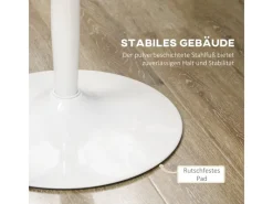 HOMCOM Esstisch MDF Stahl 80L x 80B x 75H cm Weiß