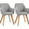 HOMCOM Esszimmerstühle 2er Set mit Gummierten Holzbeinen