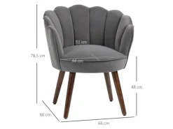 HOMCOM Esszimmerstuhl mit Weichem Sitzkissen 66 x 66 x 78,5 cm