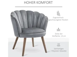 HOMCOM Esszimmerstuhl mit Weichem Sitzkissen 66 x 66 x 78,5 cm