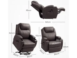 Online HOMCOM Fernsehsessel mit Aufstehhilfe Kunstleder Schaumstoff Kaffee-Braun