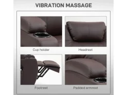 Online HOMCOM Fernsehsessel mit Aufstehhilfe Kunstleder Schaumstoff Kaffee-Braun