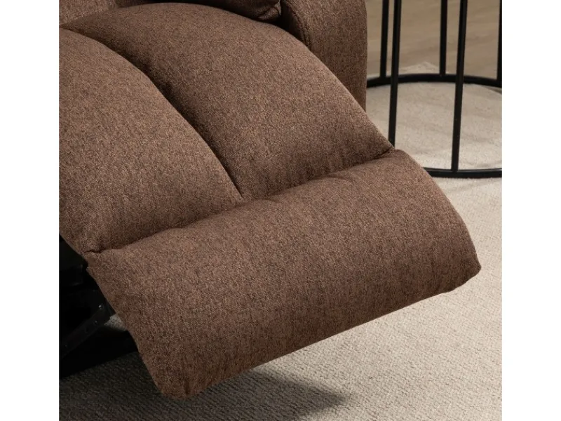 HOMCOM Fernsehsessel mit Aufstehhilfe Polyester Stahl Braun 92L x 95B x 107H cm