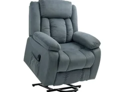 Hot HOMCOM Fernsehsessel mit Aufstehhilfe Polyester Stahl Grau 92B x 94T x 105H cm