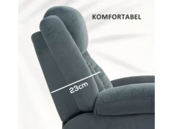 Hot HOMCOM Fernsehsessel mit Aufstehhilfe Polyester Stahl Grau 92B x 94T x 105H cm