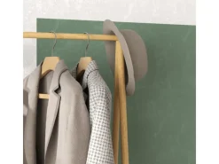 Outlet HOMCOM Garderobenständer Bambus Naturholz 116L x 43,5B x 160H cm