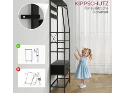 HOMCOM Garderobenständer Spanplatte Stahl 80L x 30B x 180,5H cm Schwarz