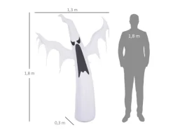 HOMCOM Halloween Aufblasbares Gespenst mit LEDs 130 x 30 x 180 cm