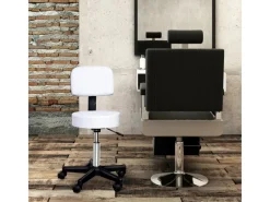 Online HOMCOM Höhenverstellbarer Arbeitshocker mit Lehne Drehbar Ø35 x 72-84 cm