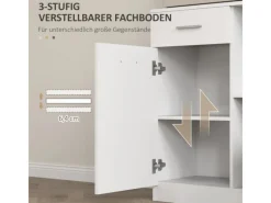 Outlet HOMCOM Küchenschrank Hochschrank MDF Weiß 80L x 35B x 180H cm