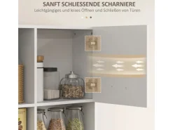 Outlet HOMCOM Küchenschrank Hochschrank MDF Weiß 80L x 35B x 180H cm