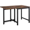HOMCOM Klappbarer Esstisch Spanplatte Metall Braun 118L x 70B x 76,5H cm