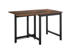 HOMCOM Klappbarer Esstisch Spanplatte Metall Braun 118L x 70B x 76,5H cm