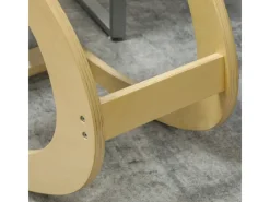 HOMCOM Kniestuhl für Homeoffice Buchenholz Grau 54,5L x 85B x 54H cm